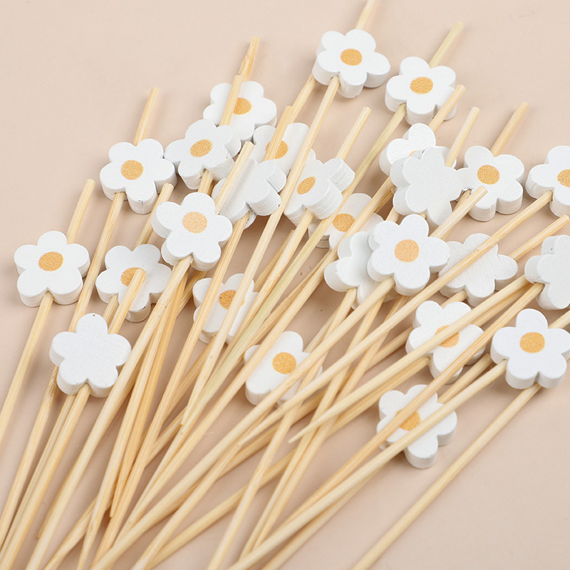 Baby Food Fruits - 100Pcs Daisy Flower Bamboo Food Picks