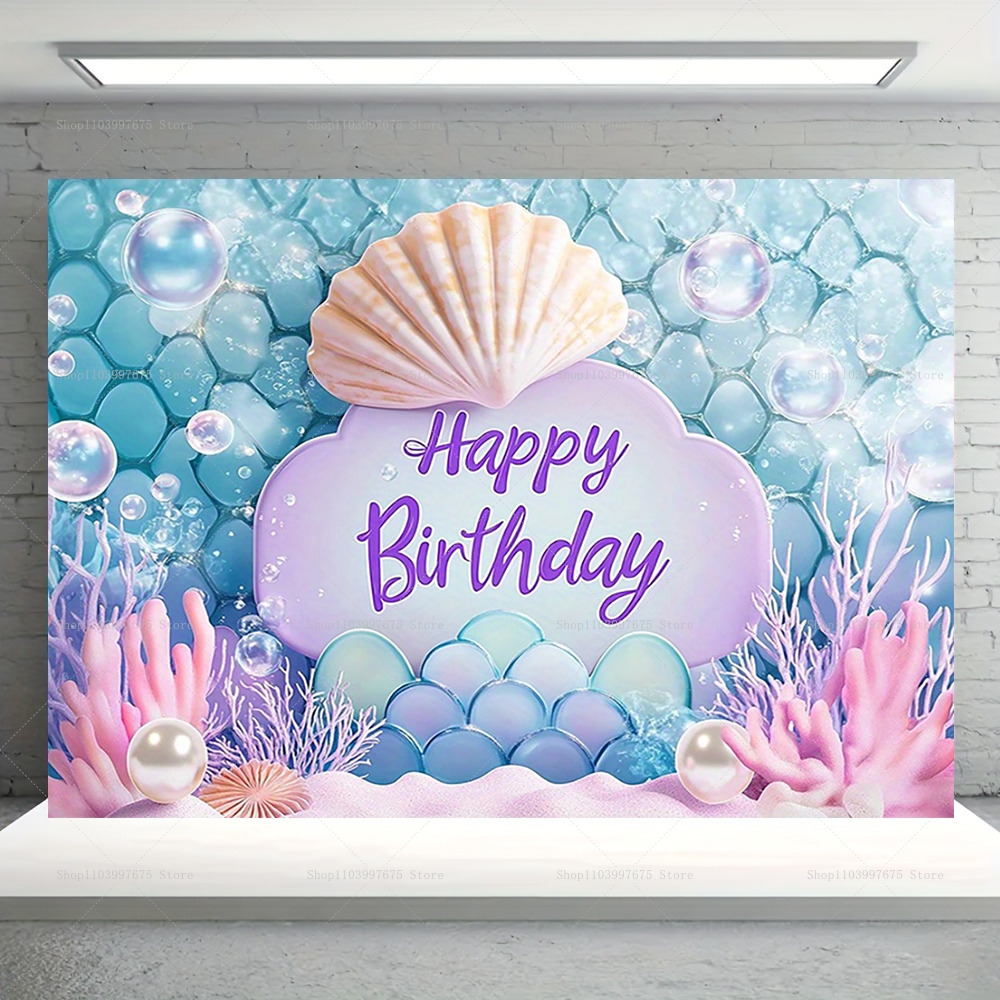 Baby Food Mixer - Mermaid Party Backdrops Children's Happy Birthday
