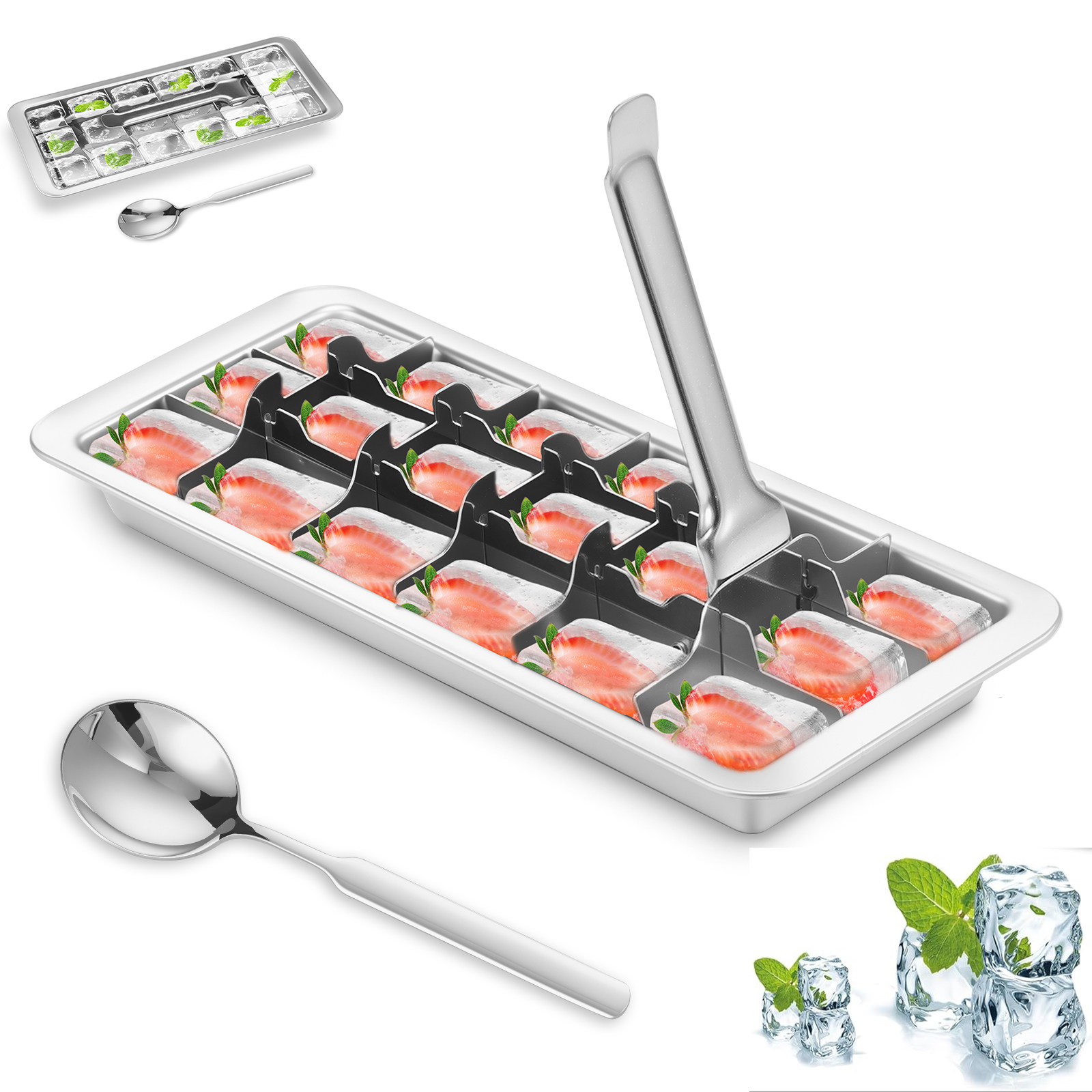Veggie Baby Food - Vintage Stainless Steel Ice Cube Tray