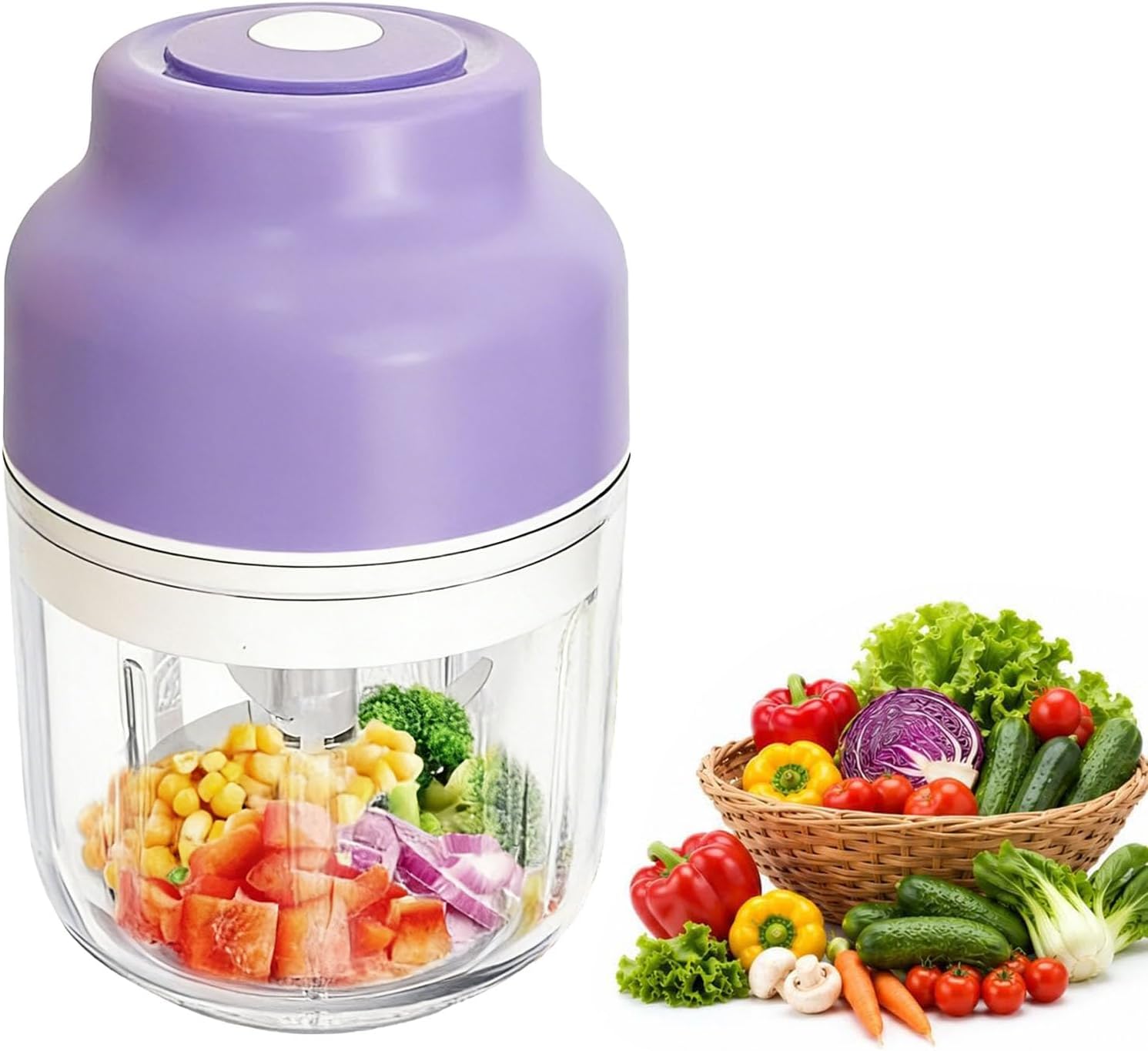 Veggie Baby Food - Portable USB Rechargeable Garlic Chopper, 320ML