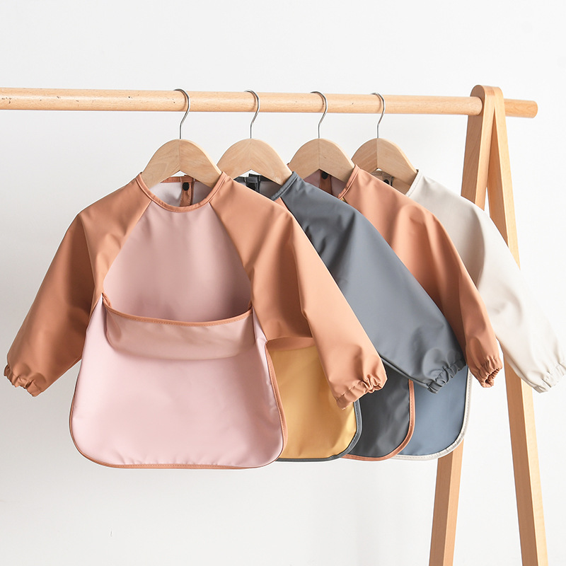 Kids Baby Long Sleeved PU Bibs - Bib Long Sleeve のレビューと価格