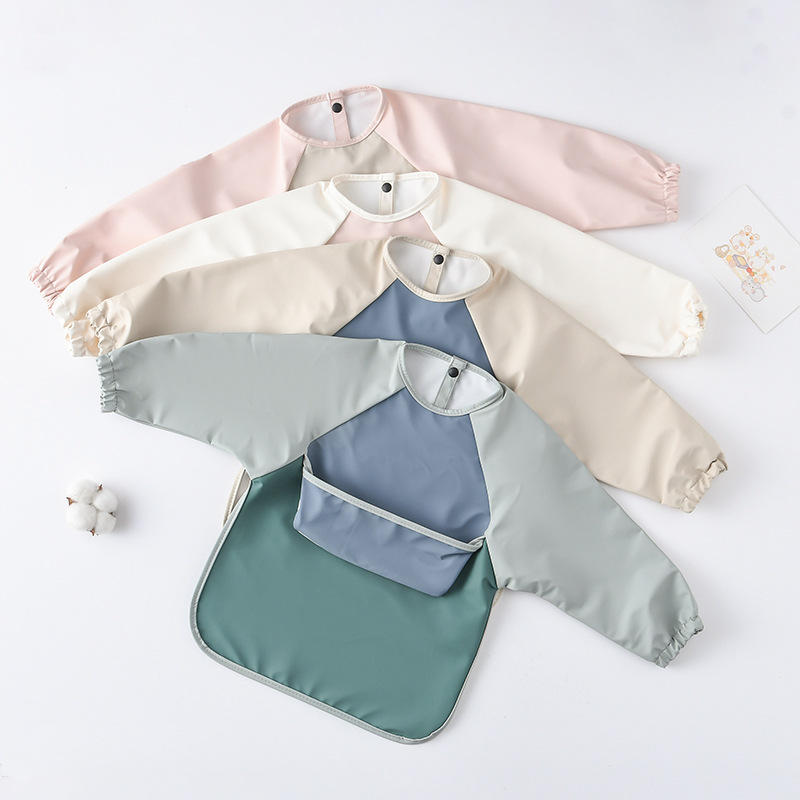 Kids Baby Long Sleeved PU Bibs - Bib Long Sleeve のレビューと価格