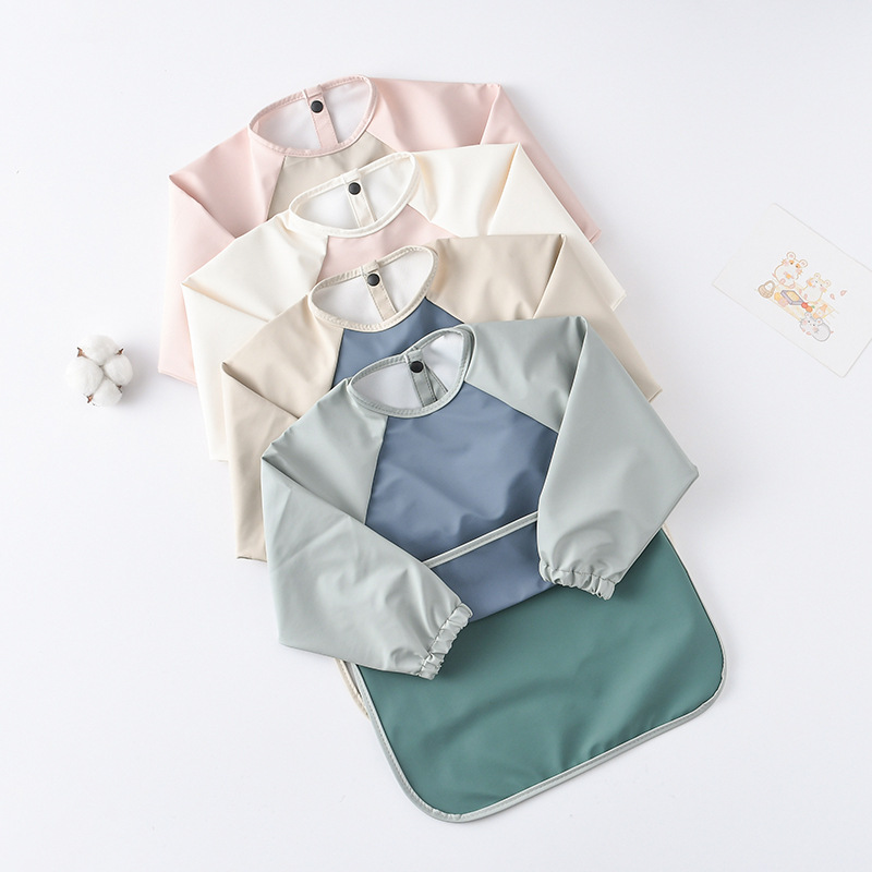 Kids Baby Long Sleeved PU Bibs - Bib Long Sleeve のレビューと価格