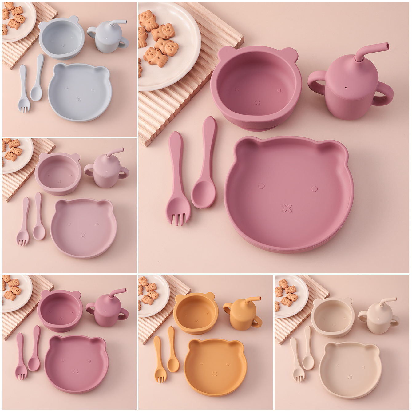 Color Kids 5PCS Silicone Feedi - Baby Food Tray のレビューと価格