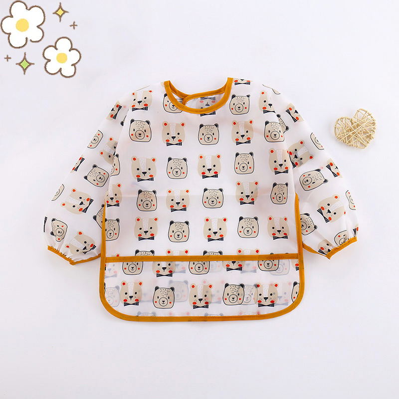 Baby Silicone Cartoon Bib 0-6  - Bib Long Sleeve のレビューと価格
