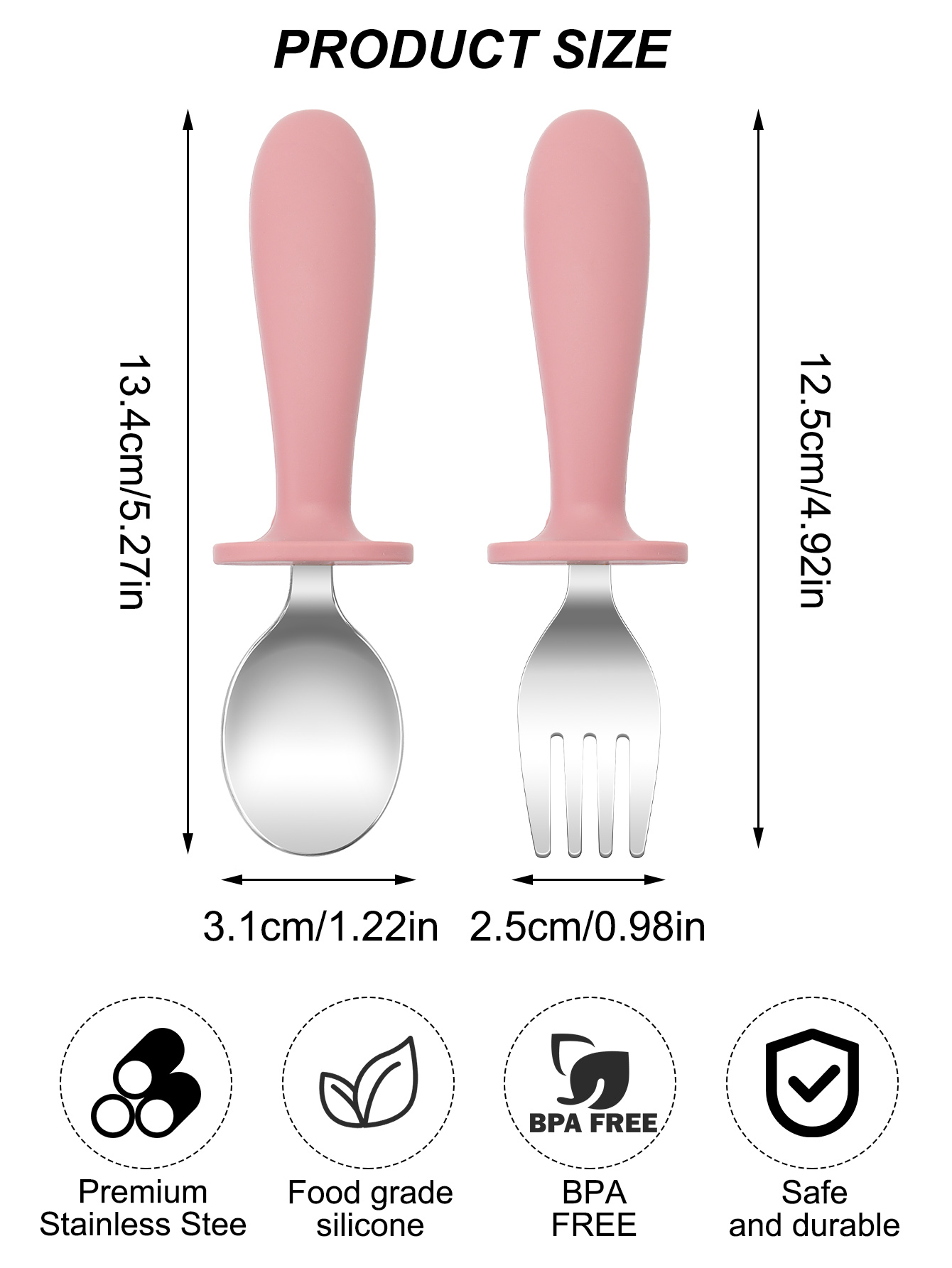 2PCS Stainless Steel Fork Spoo - Baby Food Weaning のレビューと価格