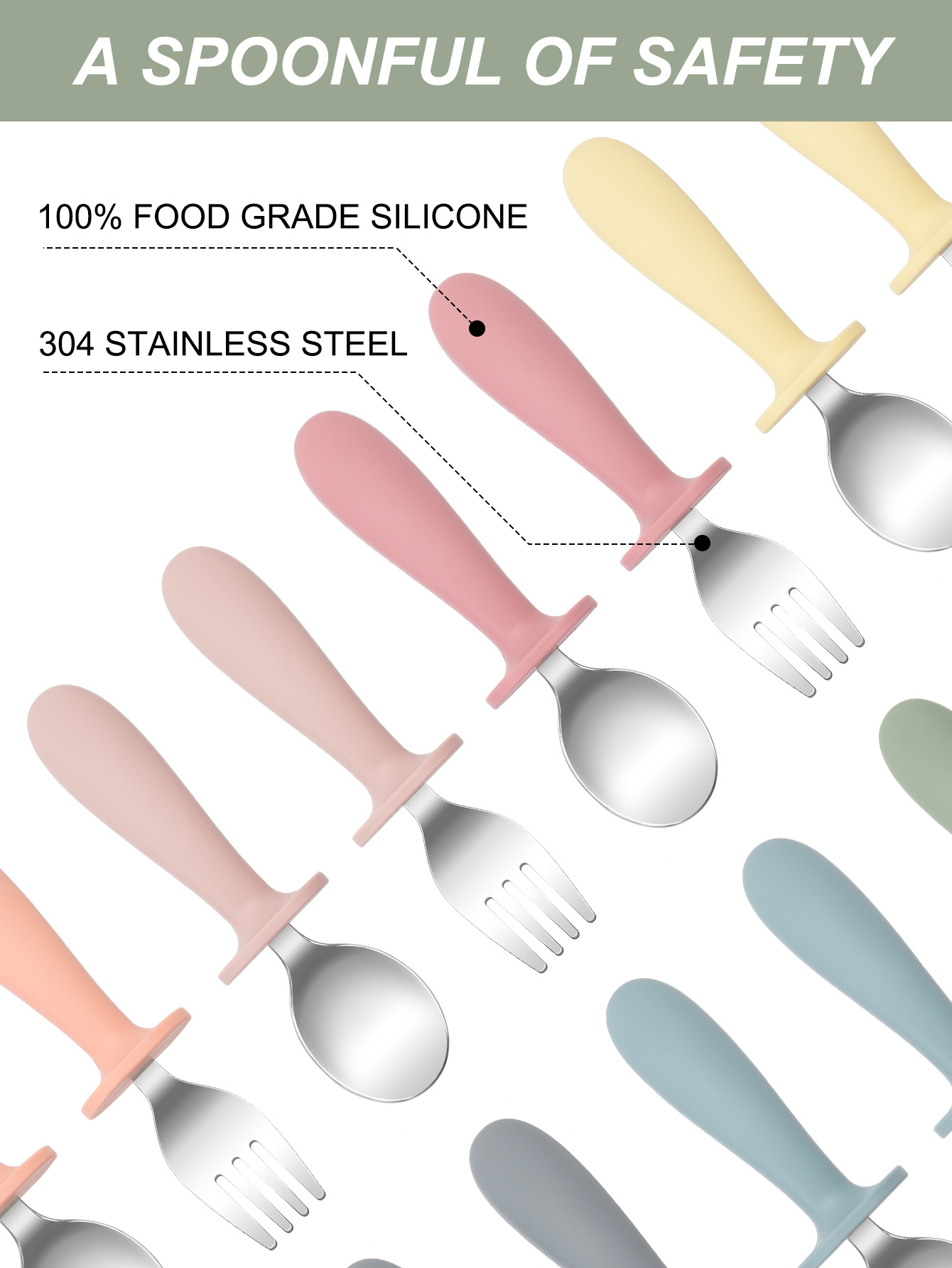 2PCS Stainless Steel Fork Spoo - Baby Food Weaning のレビューと価格