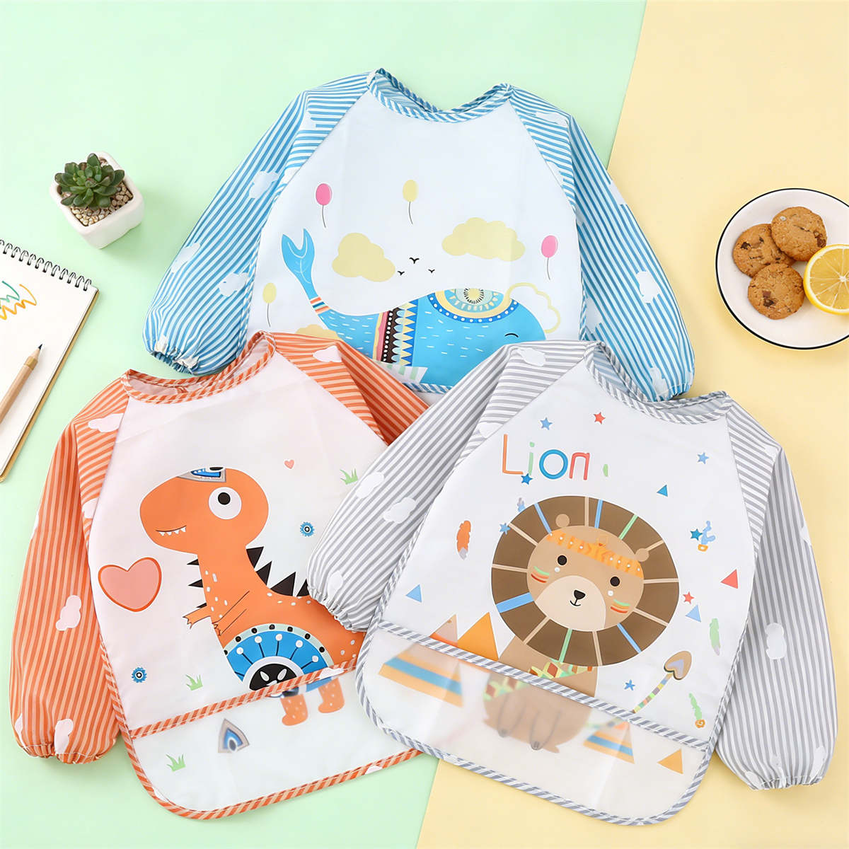 2pcs Waterproof Full Sleeve Ba - Bib Long Sleeve のレビューと価格