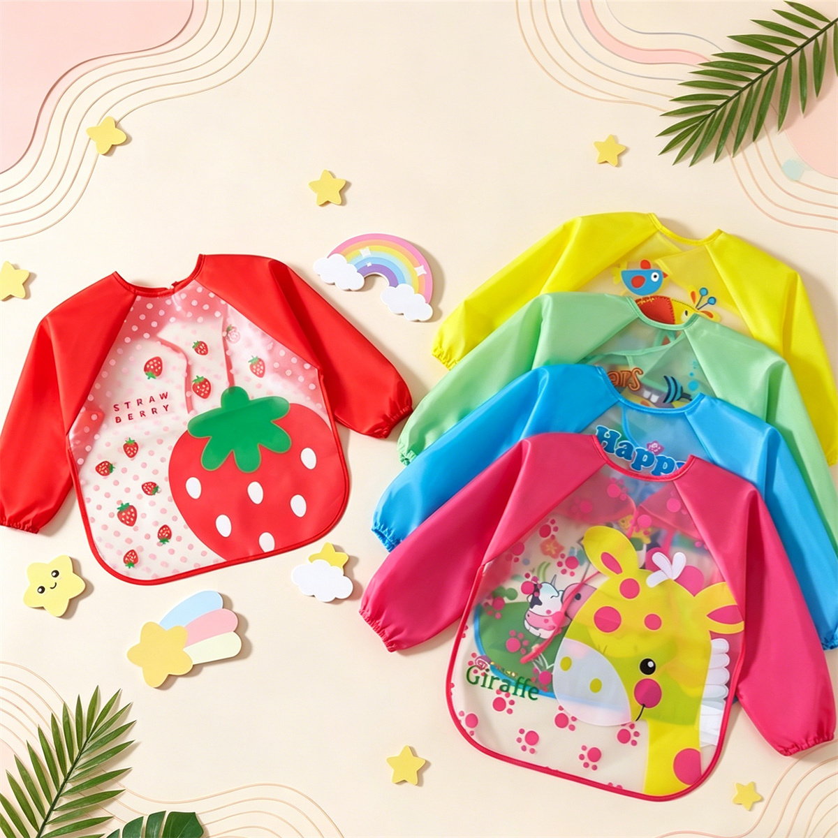 Waterproof Full Sleeve Baby Bi - Bib Long Sleeve のレビューと価格