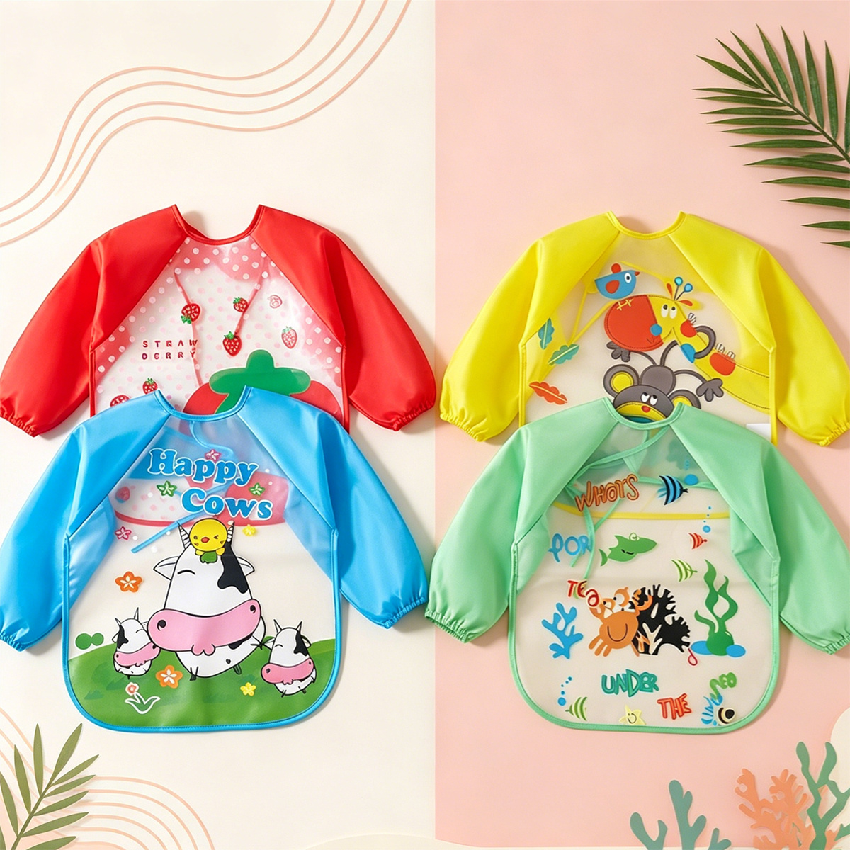 Waterproof Full Sleeve Baby Bi - Bib Long Sleeve のレビューと価格
