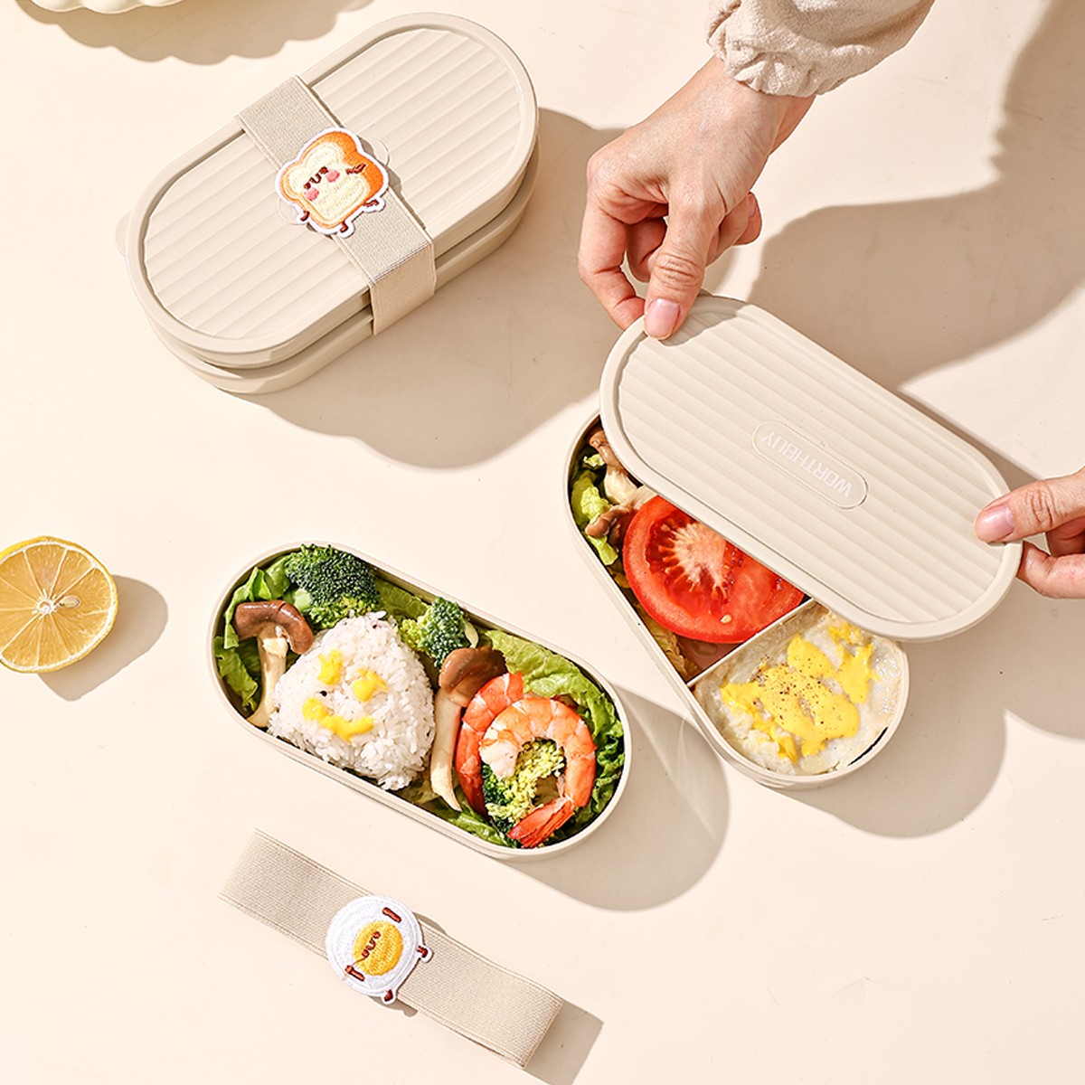 Oval Plastic Lunch Box Kids St - Baby Food Fruits のレビューと価格