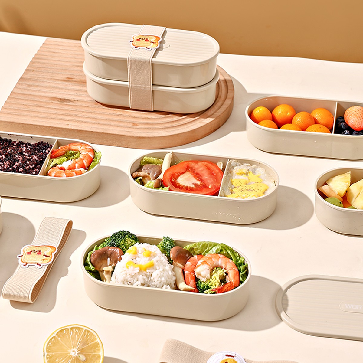 Oval Plastic Lunch Box Kids St - Baby Food Fruits のレビューと価格