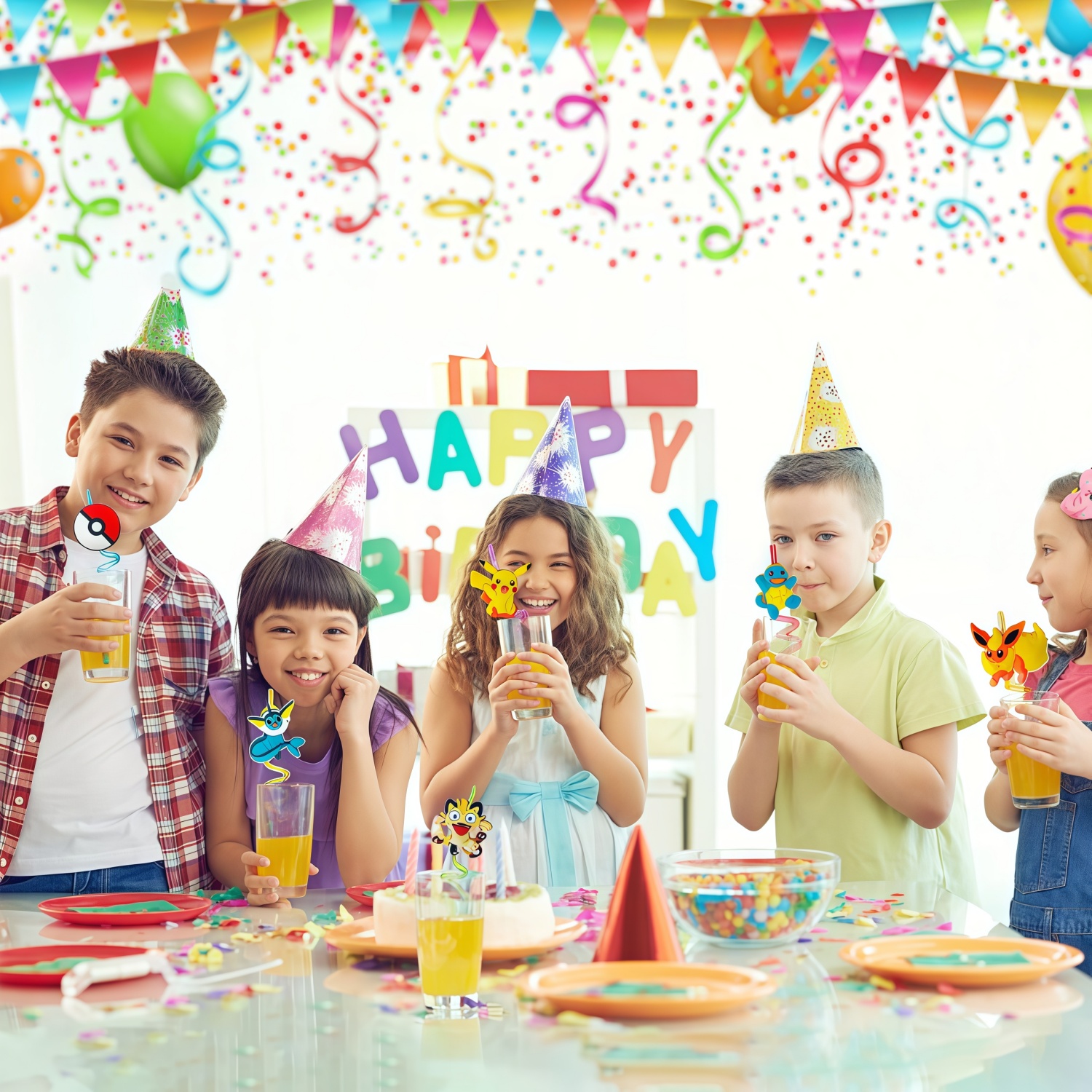 Pokemon Birthday Straws Birthd - Baby Food Fruits のレビューと価格