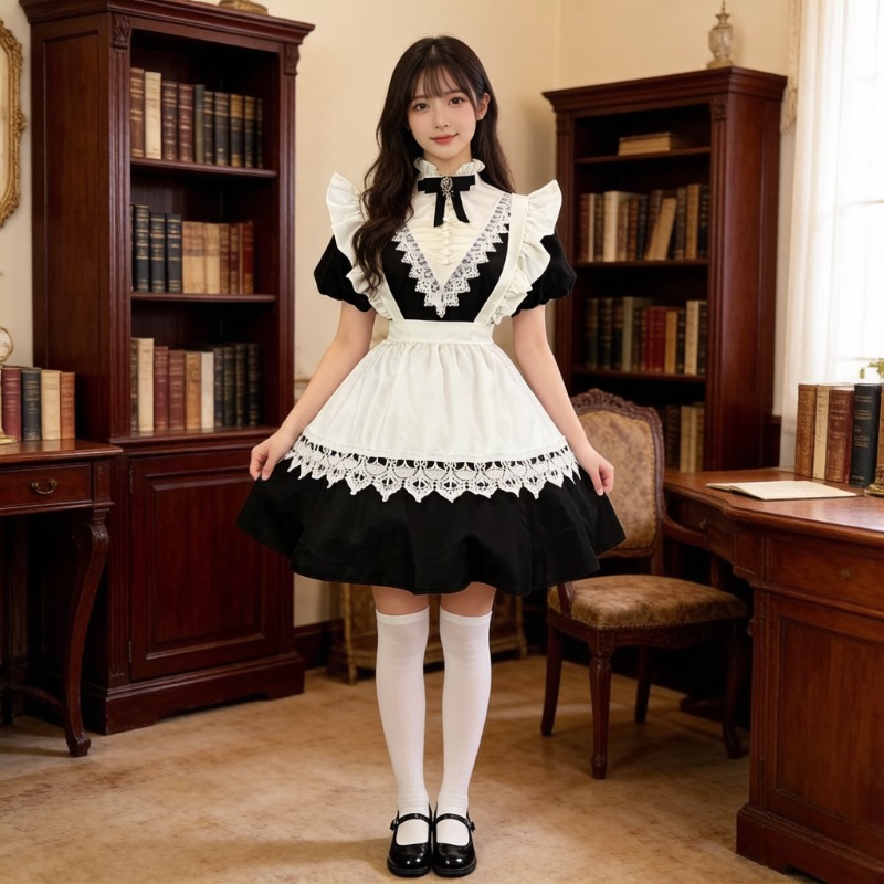 Gothic Black Short Long OP Dre - Bib Long Sleeve のレビューと価格