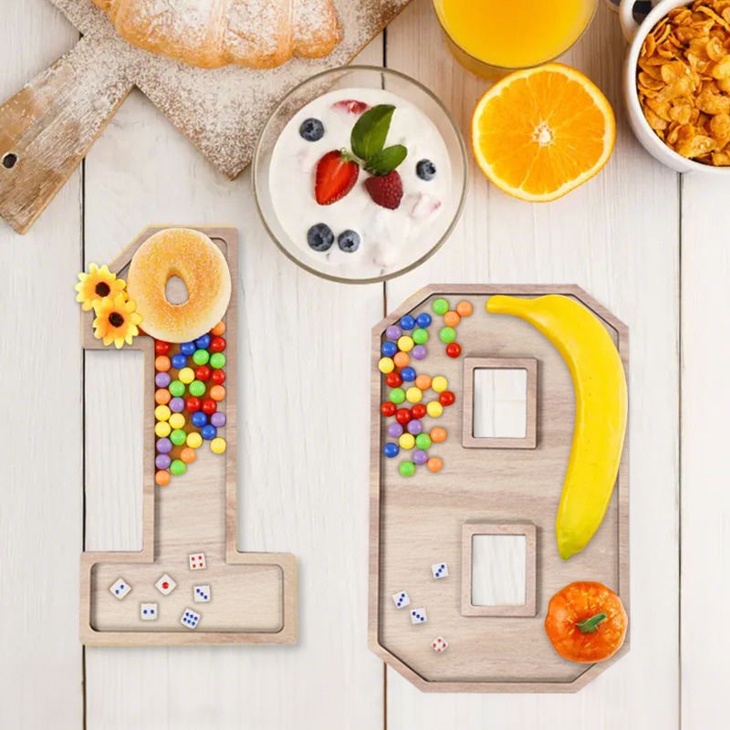Large Wooden Number Charcuteri - Baby Food Tray のレビューと価格