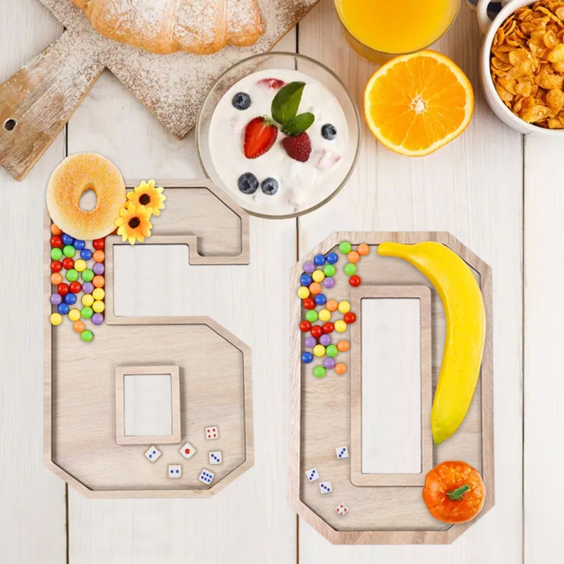 Large Wooden Number Charcuteri - Baby Food Tray のレビューと価格