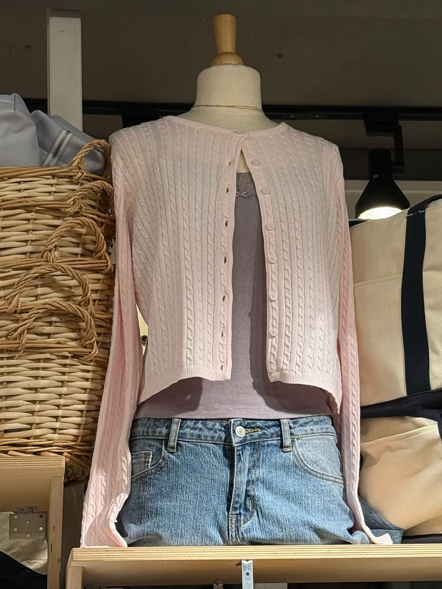 Twist Flower Baby Pink Sweater - Bib Long Sleeve のレビューと価格